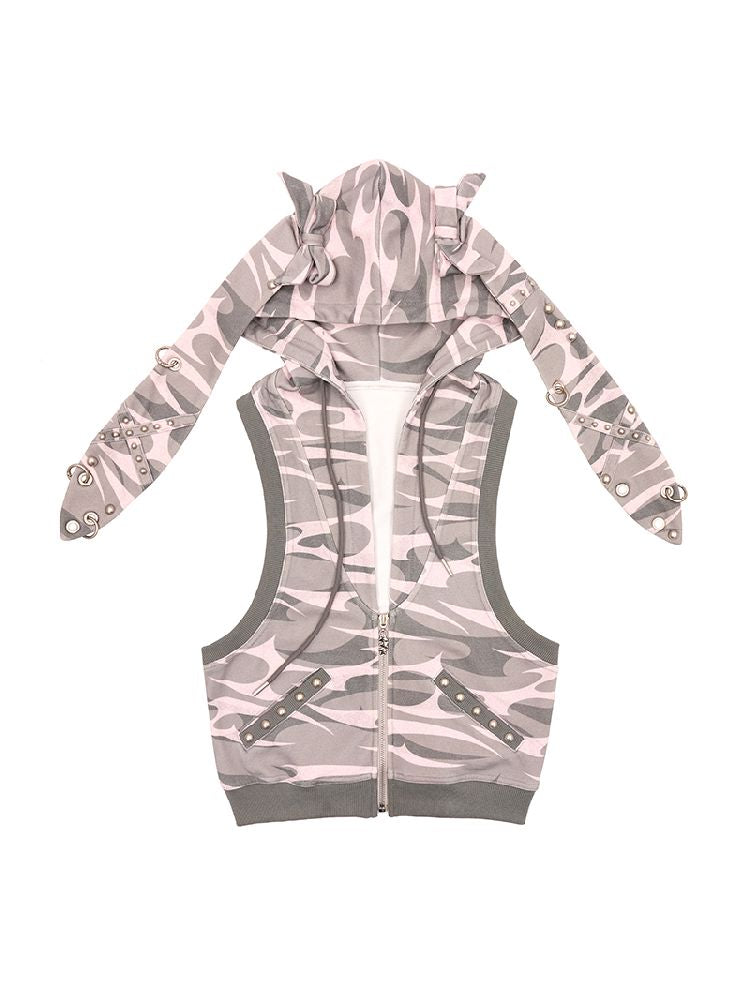 Studded Rabbit Ear Vest Jacket【s0000012182】