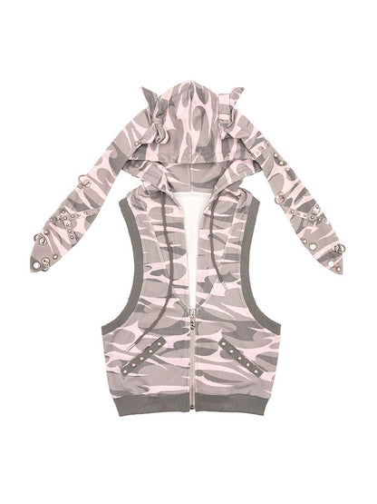 Studded Rabbit Ear Vest Jacket【s0000012182】