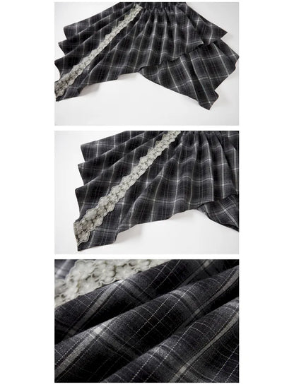 Lace Patchwork Skirt A-Line Mini Skirt【s0000014066】