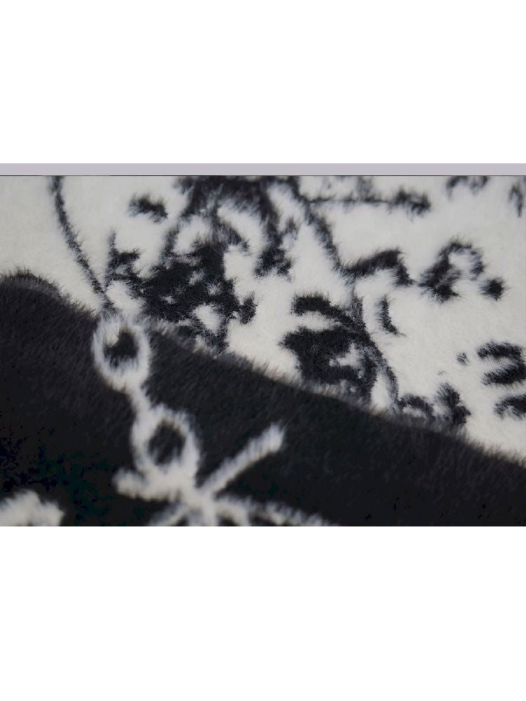 JACQUARD TASSEL Fringe Imitation Mink Scarf [S0000010398]