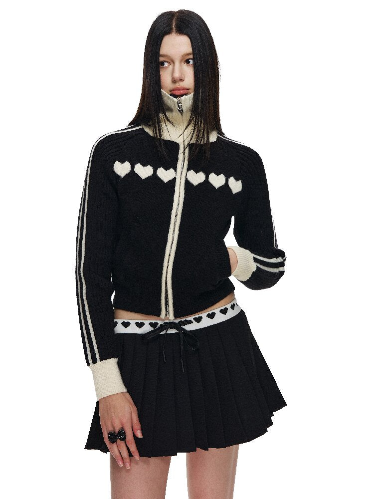 Love Waist Pleated A-Line Skirt【s0000015855】