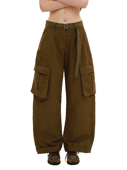 Long Staple Cotton Cargo Trousers【s0000016138】