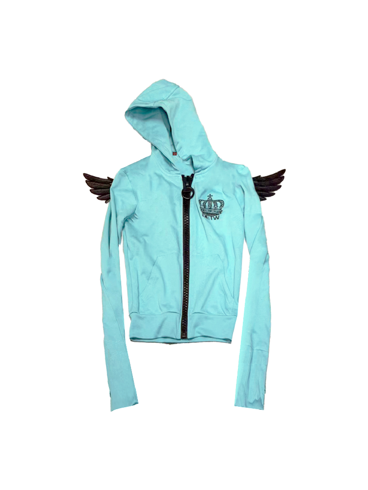 Angel Wings Crown Zip Sweatshirt【s0000018344】