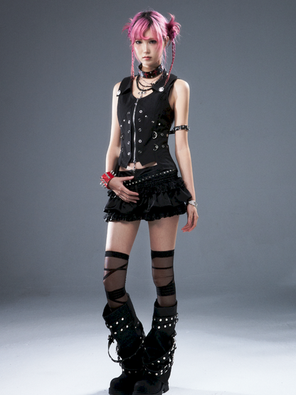 Punk Metal Slim-Fit Waist-Defining Vest【s0000012939】