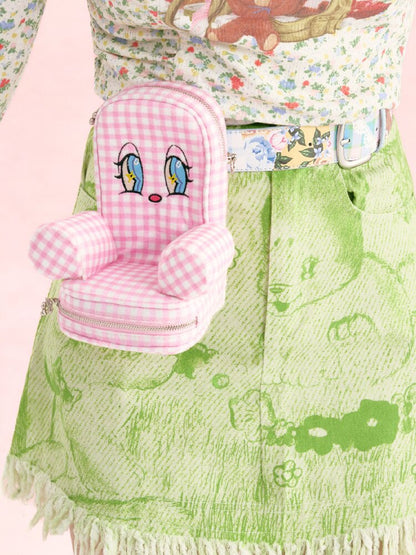 Plaid Floral Embroidered Crossbody Bag【s0000018728】