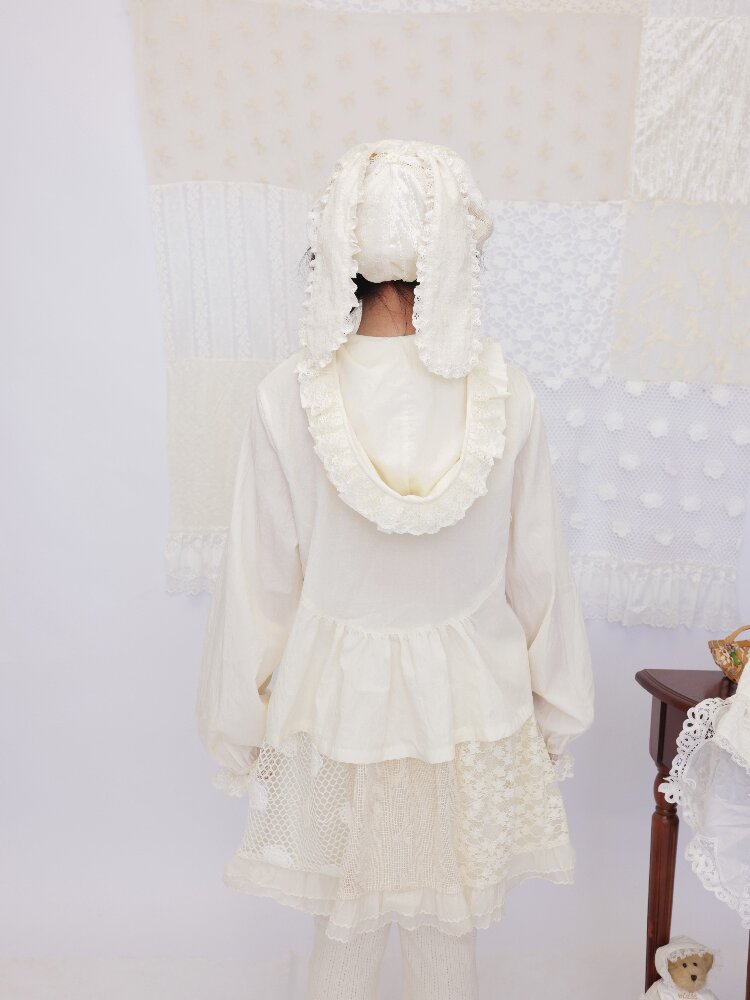 Lace Detachable Bow Pleated Shirt【s0000016501】