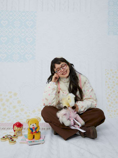 Print Patchwork Warm Down Jacket【s0000015038】