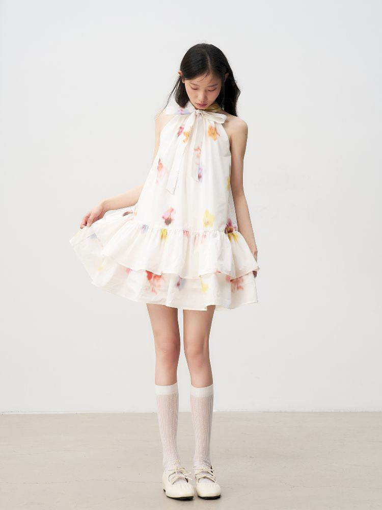 Bow Tie Hanging Neck Dress【s0000011956】