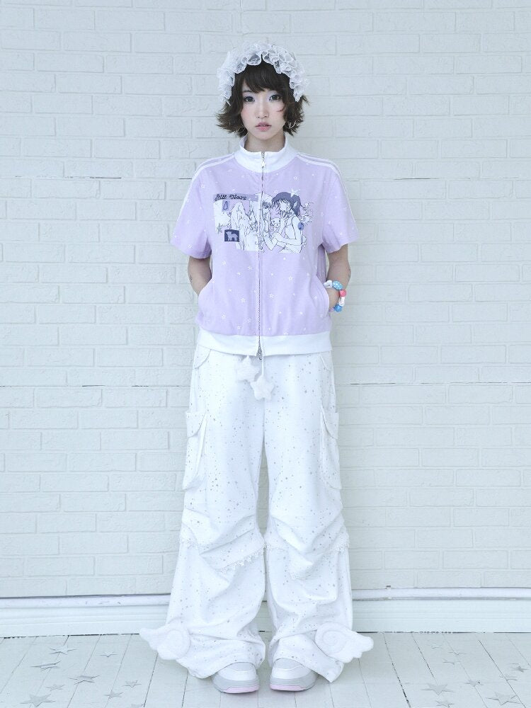 Angel Illustration Purple Cardigan【s0000016543】