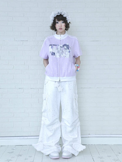 Angel Illustration Purple Cardigan【s0000016543】