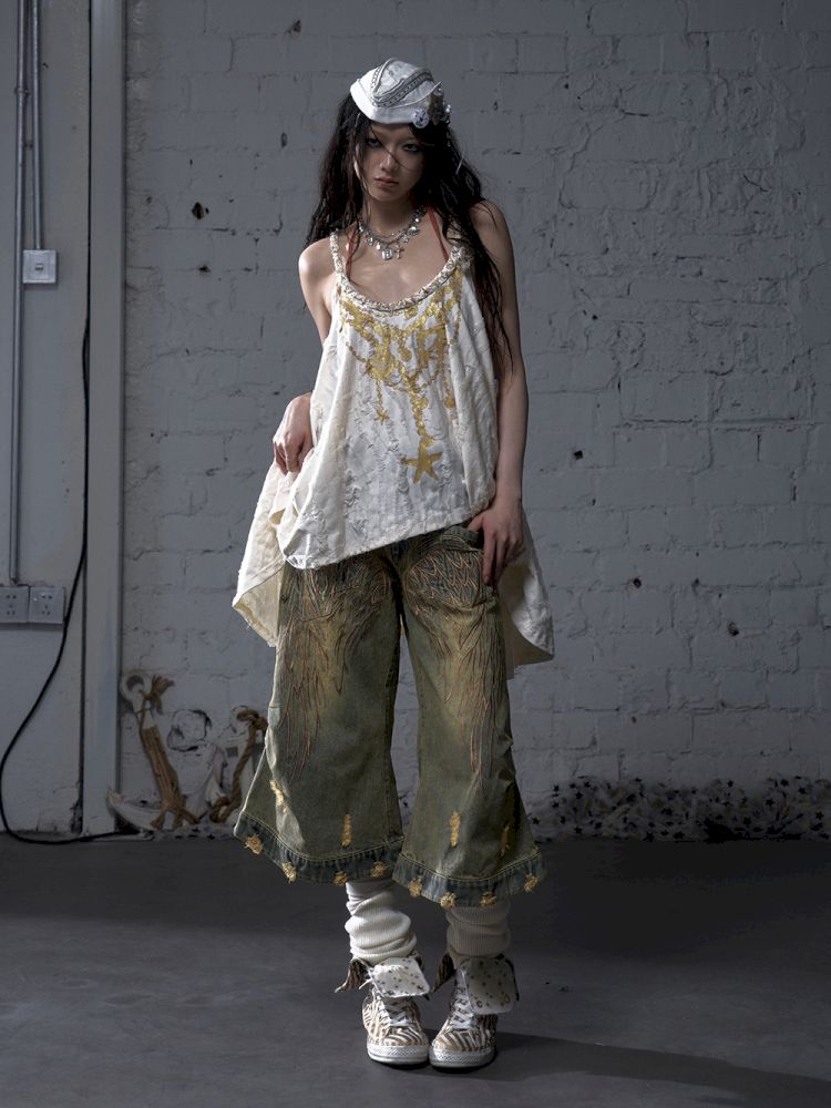 Ribbon Lazy Irregular Loose Halter Top【s0000012787】