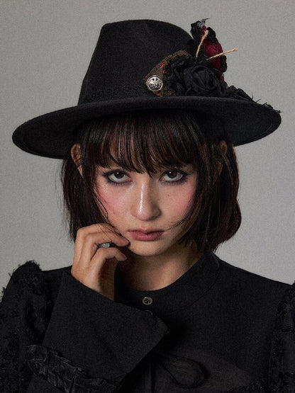 Dark Palace Vintage Lace Top Hat【s0000018490】