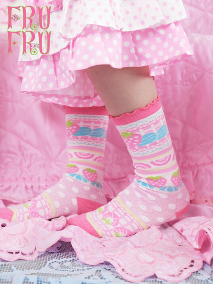 Strawberry Cake Print Summer Socks【s0000017757】
