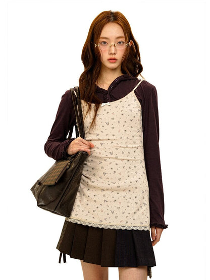 Hand Painted Floral Lace Dress【s0000017923】
