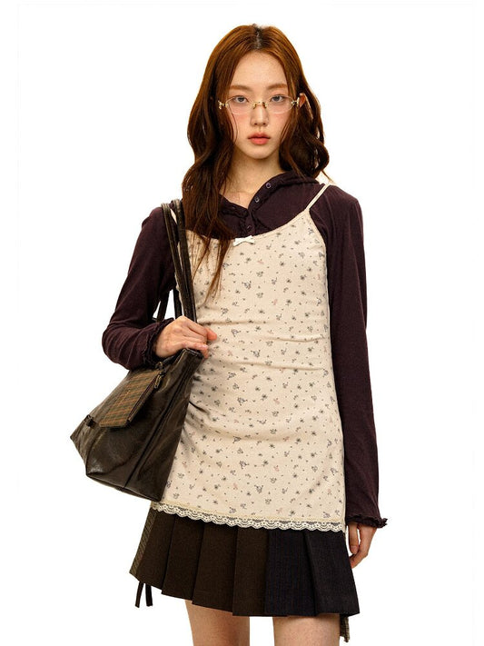 Hand Painted Floral Lace Dress【s0000017923】