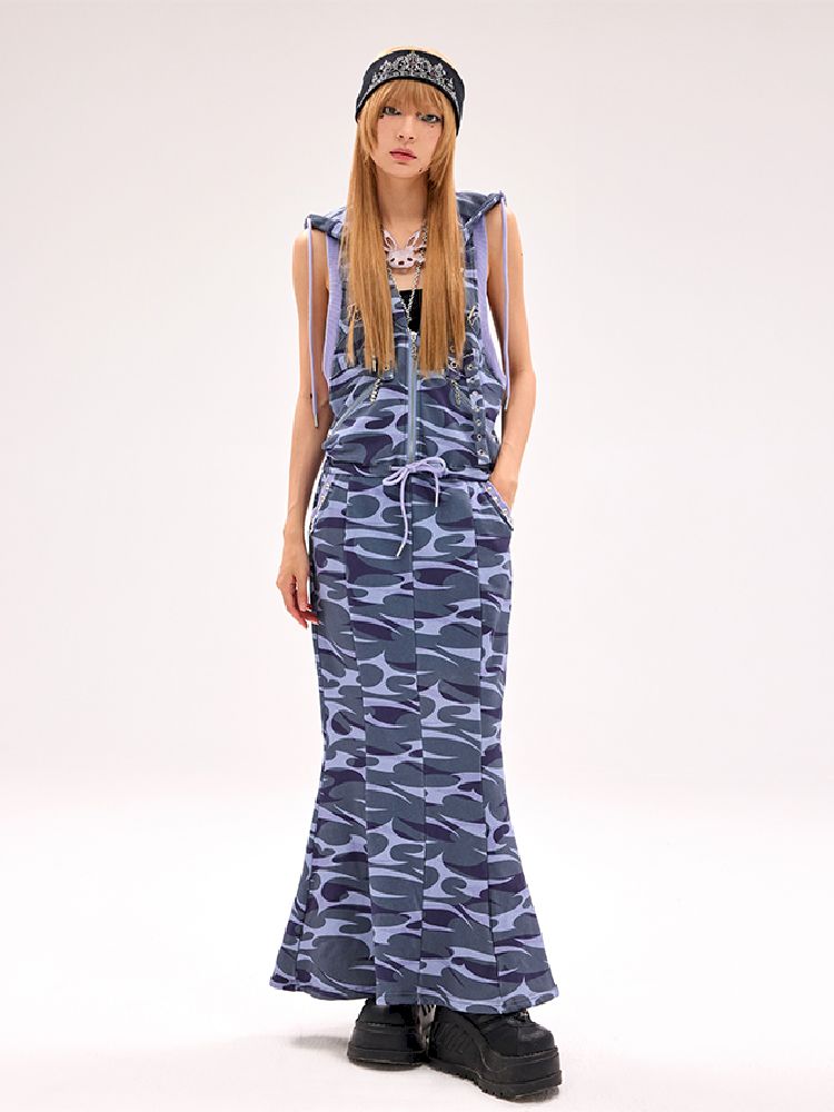 Totem Camouflage Squid Fishtail Dress【s0000012177】