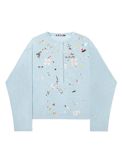 Sticker Print Open Front Top【s0000018734】
