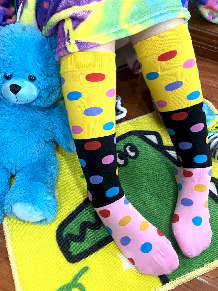 Polka Dot Fleece Over Knee Socks【s0000014628】