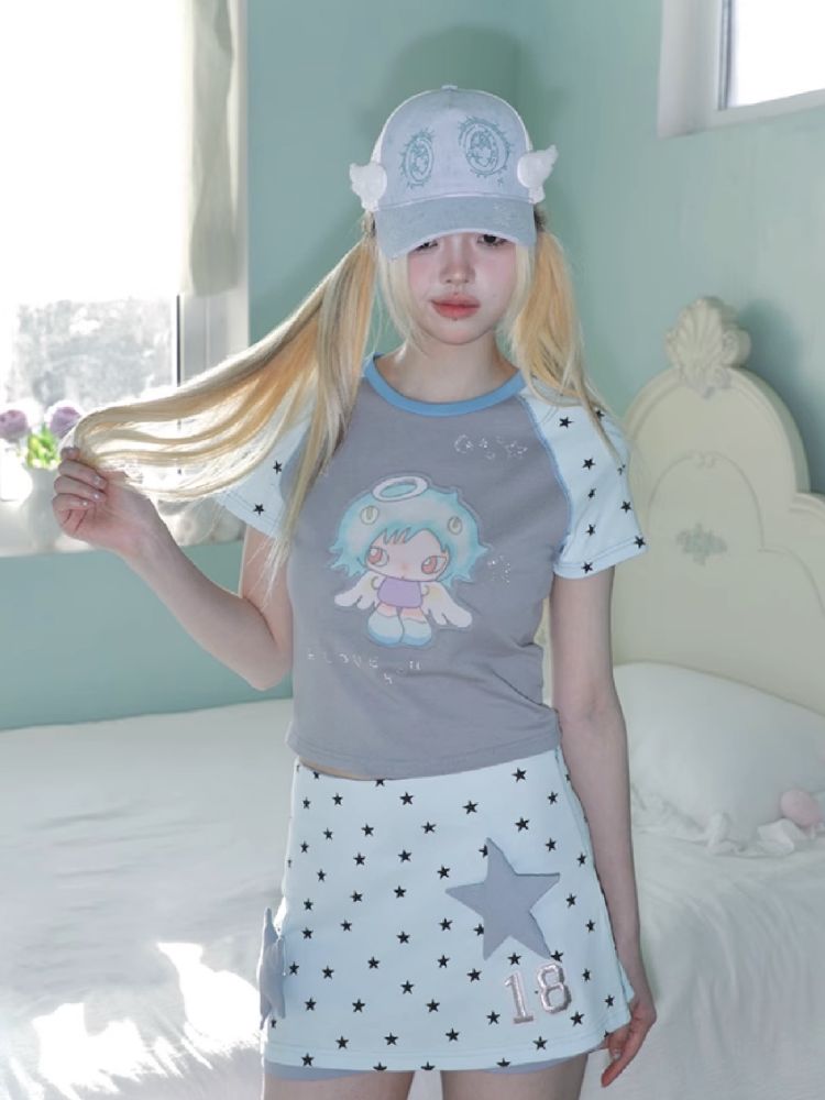 Star Plunge Short Sleeve T-Shirt【s0000012198】