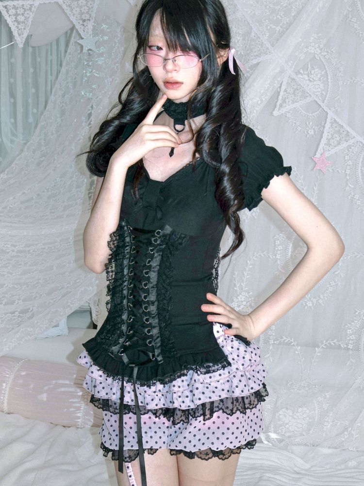 Polka dot pumpkin pants【s0000012694】