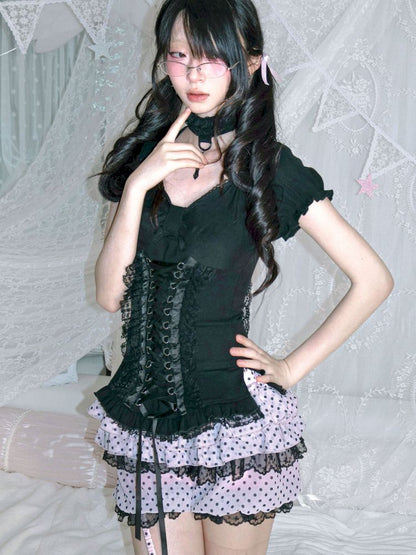 Polka dot pumpkin pants【s0000012694】