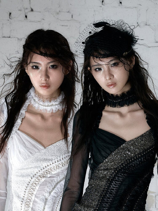 Court Pleated Lace Silk Scarf Waist【s0000016997】