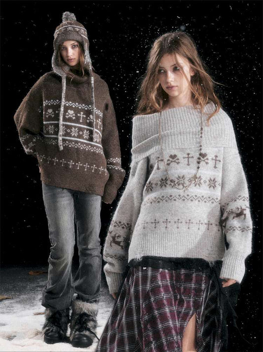 Cross Fair Island Lapel Sweater【s0000014675】