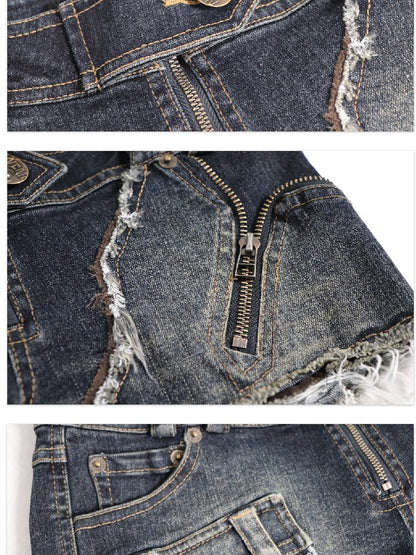 Washed Raw Edge Spice Denim Short【s0000016061】