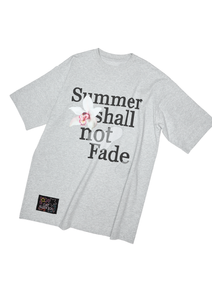Floral letter print oversize big t-shirt【s0000012400】