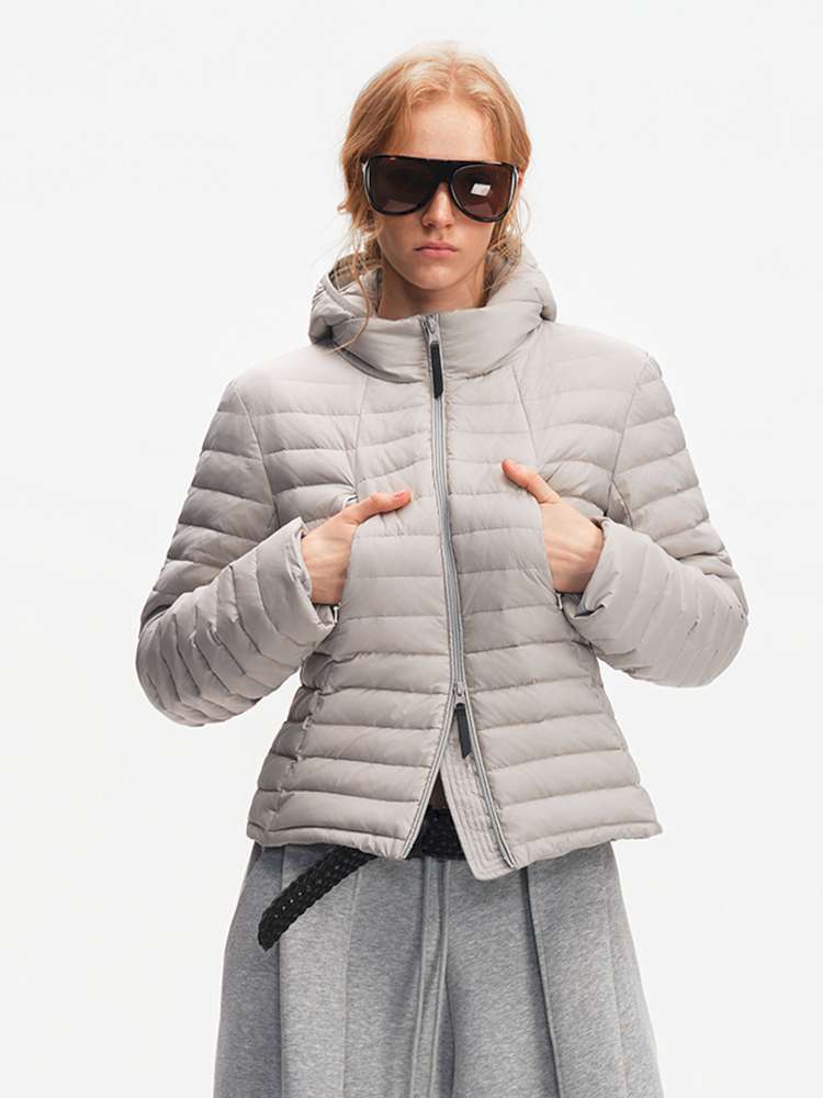 Pork Rib Hooded 90 Down Slim Jacket【s0000014879】