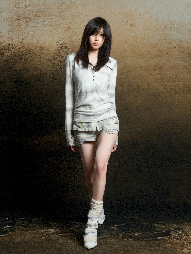 Double Layer Lapel Knit Inner Top【s0000011809】