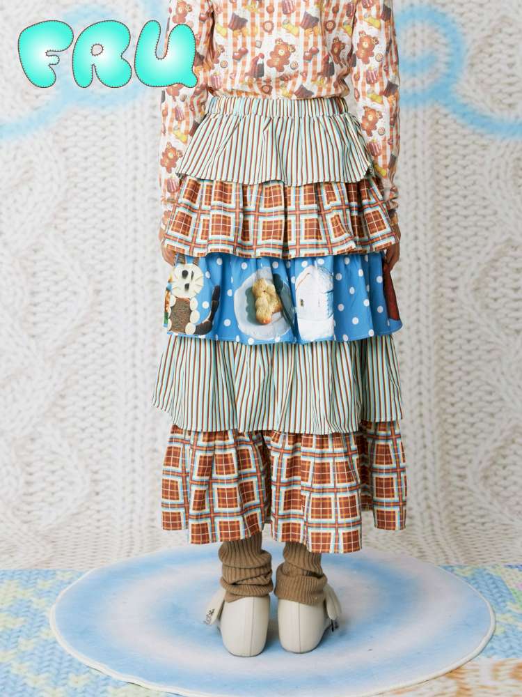 Chocolate Cake Print Versatile Skirt【s0000014860】