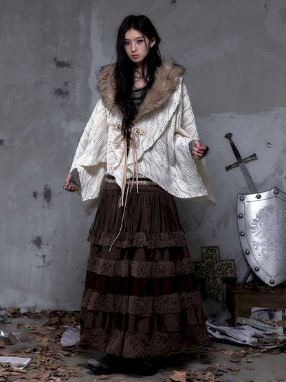 Lace Suede Fringe A-line Skirt【s0000014649】