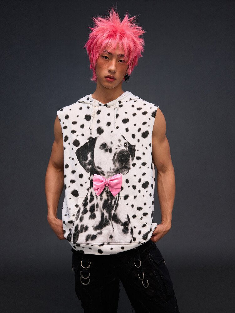 Dalmatian Print Sweatshirt Vest【s0000017293】