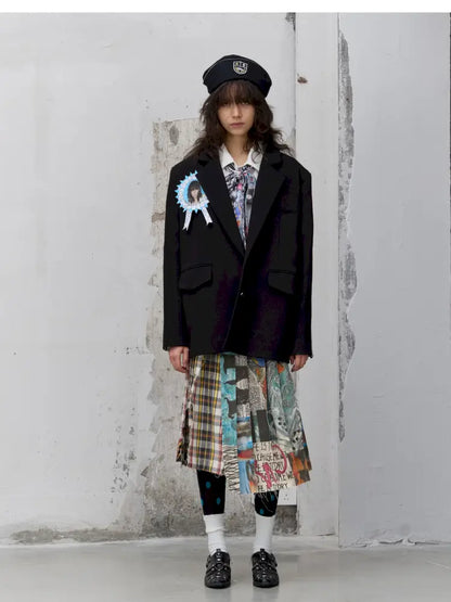 Frayed Waist Belt One-Piece Plaid Skirt【s0000014201】