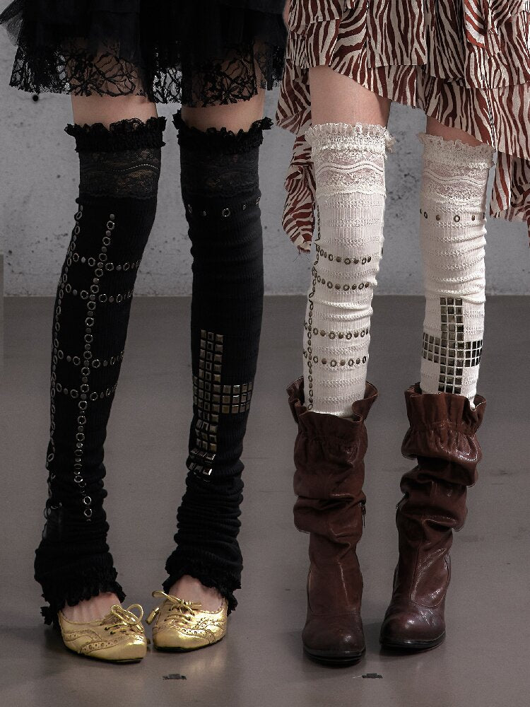 Lace Rhinestone Knit Leg Covers【s0000019164】