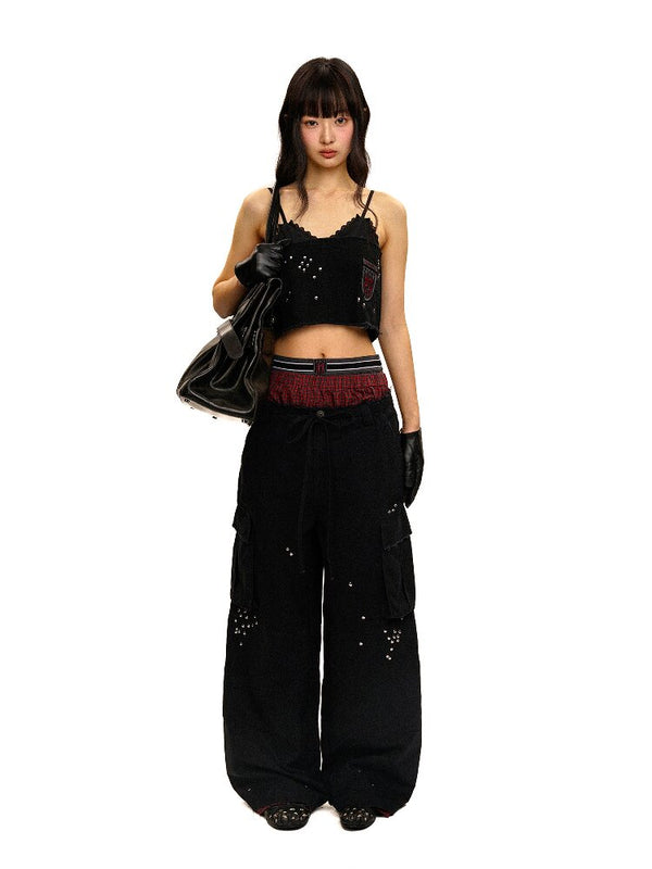 College Bandeau Suspender Pants【s0000016438】