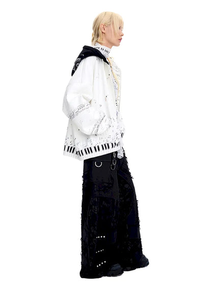 Headphones Embroidered Hoodie Jacket【s0000014098】