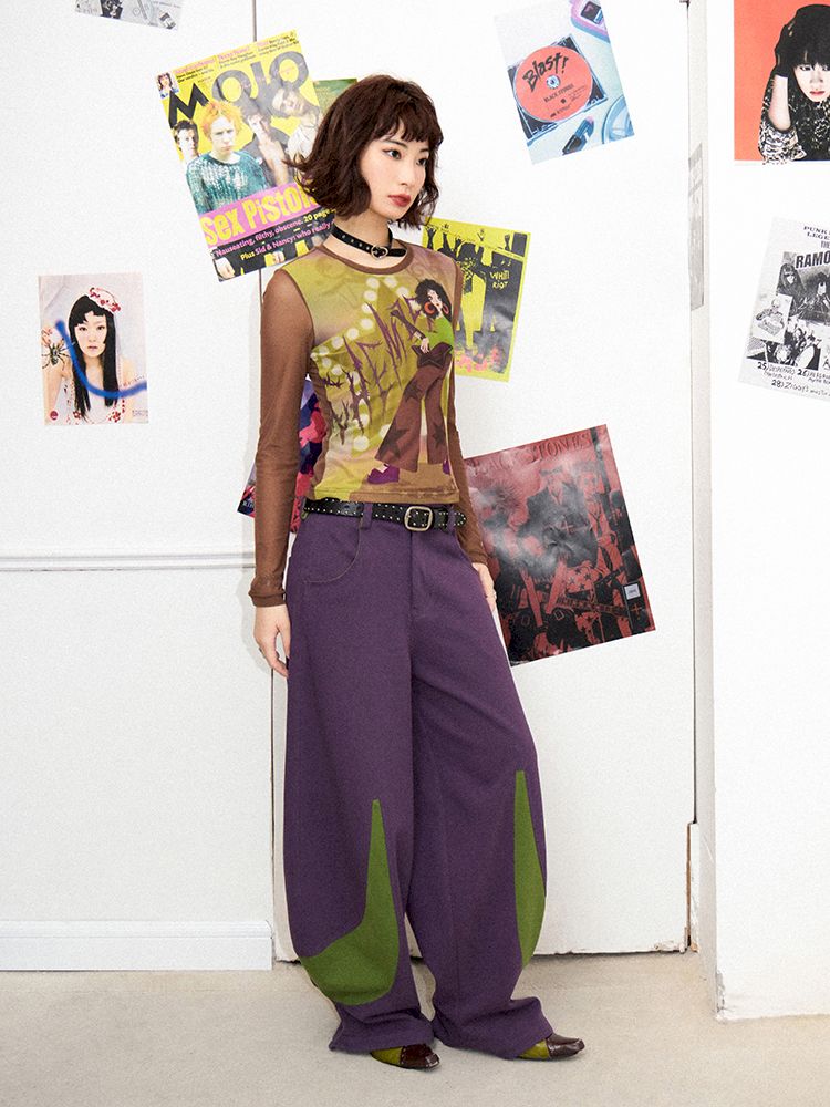 Digital Pattern Printed Long Sleeve T-Shirt【s0000011647】