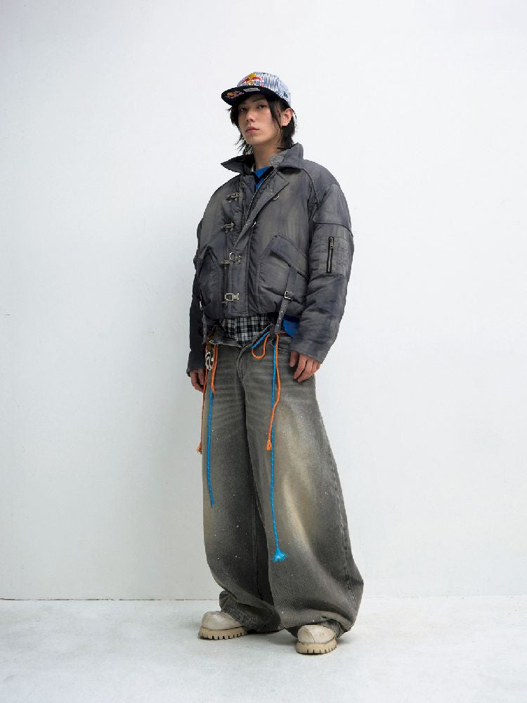 Airplane Button Short Cotton Jacket【s0000011347】