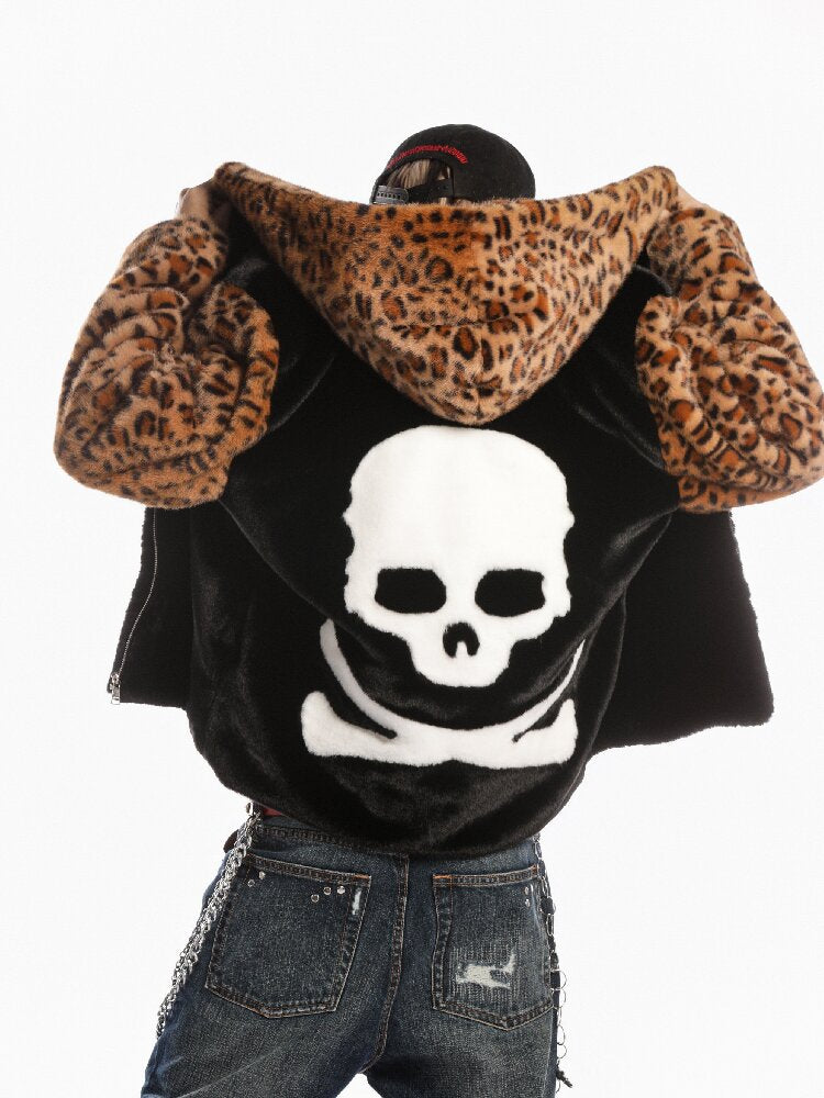Dark Punk Leopard Skull Coat【s0000019280】