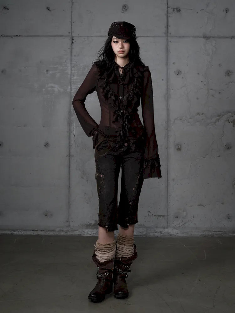 Slim-Fit Flattering Cropped Denim Shorts【s0000013954】