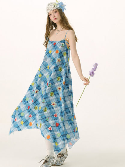 Summer Design Plaid Print Camisole Dress【s0000016843】