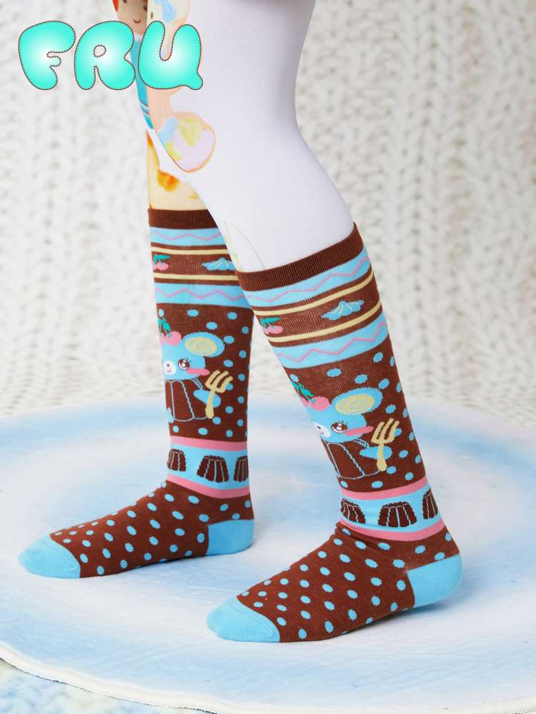 Chocolate Bear Print Cute Stockings【s0000014859】
