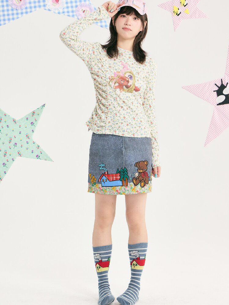 Striped Bear Little House Socks【s0000018722】