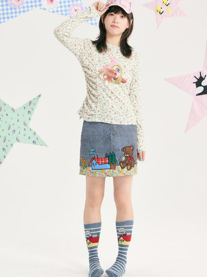 Striped Bear Little House Socks【s0000018722】