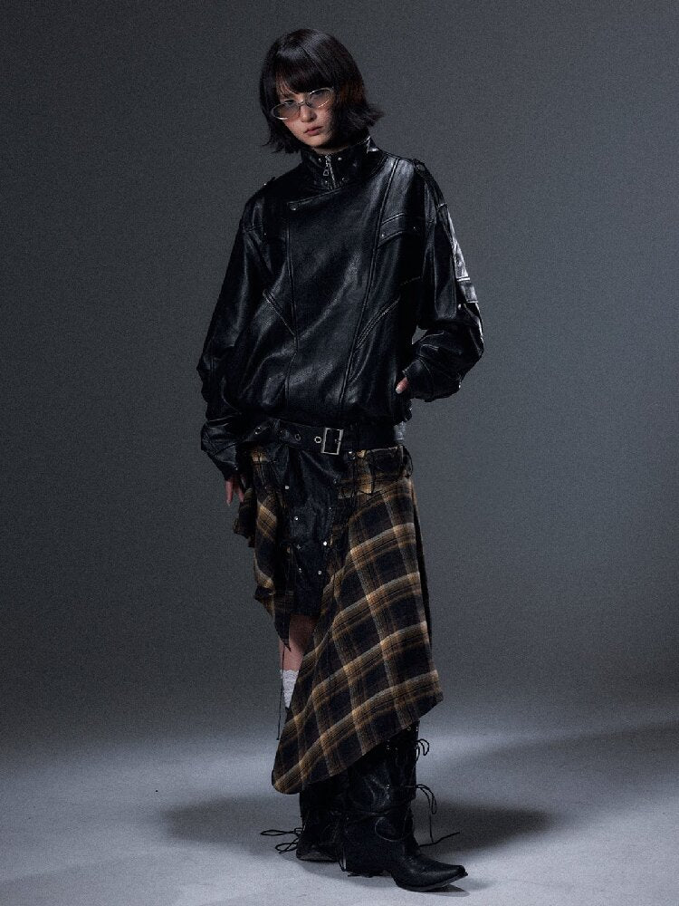 Punk Biker Large Lapel Leather Jacket【s0000018000】