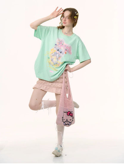 Rabbit Print Loose Tops【s0000012244】