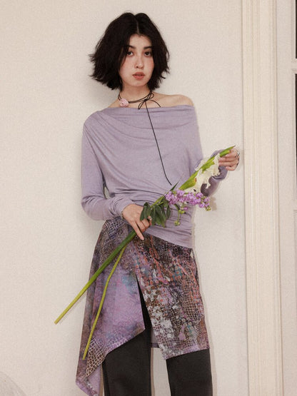 Modal Wool One Shoulder Knitwear【s0000015464】