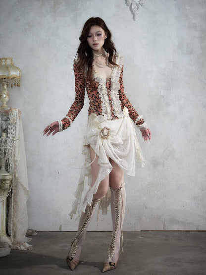 Baroque Leopard Mesh Lace Cardigan【s0000017993】